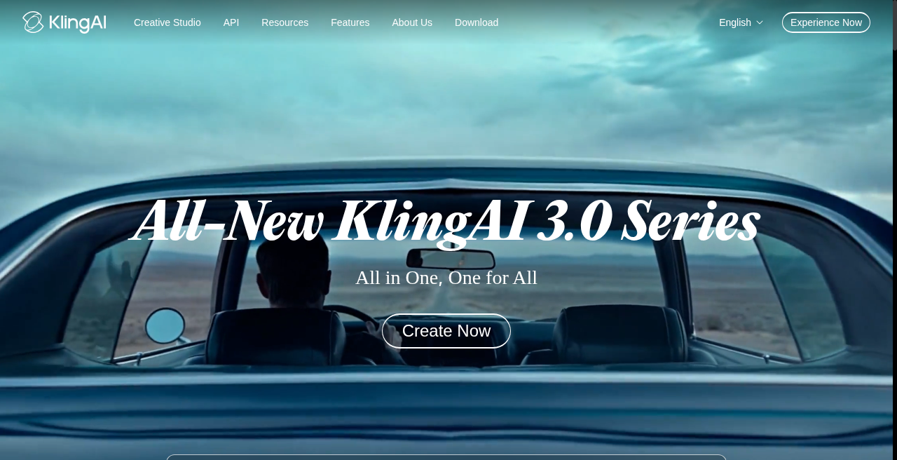 Kling AI video generation homepage